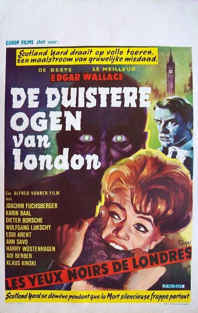 Die toten Augen von London aka Les Yeux noirs de Londres or De Duistere Ogen van London Belgium Movie Poster