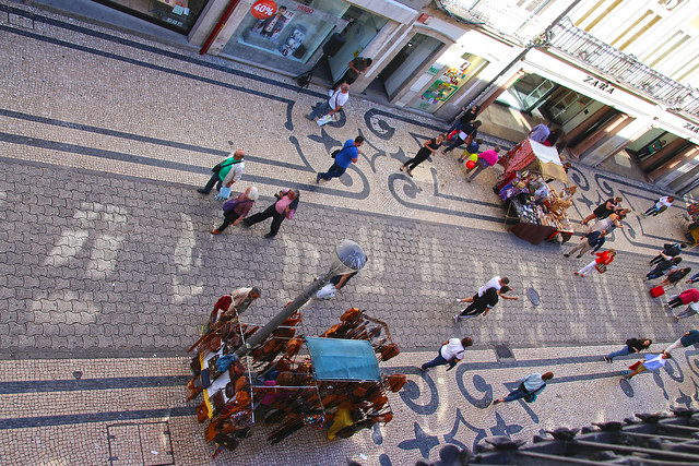 Porto pedestrian zone from above