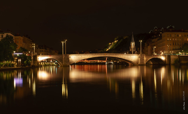 Lyon bridges on Saone River