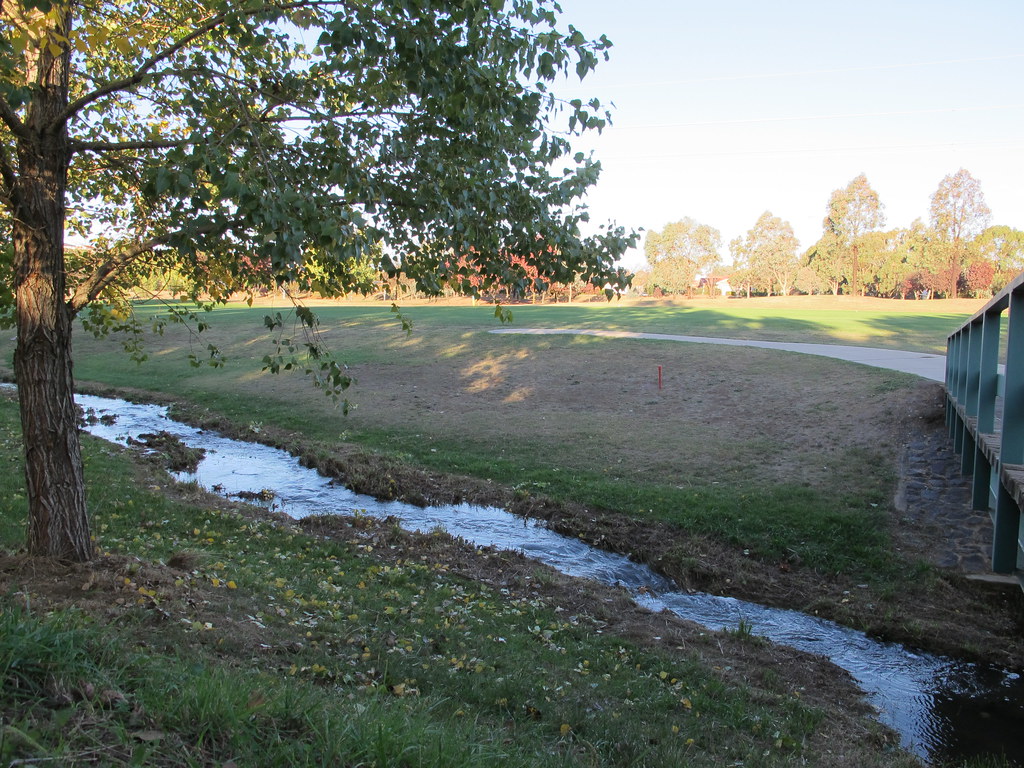 creek   along the golf course
