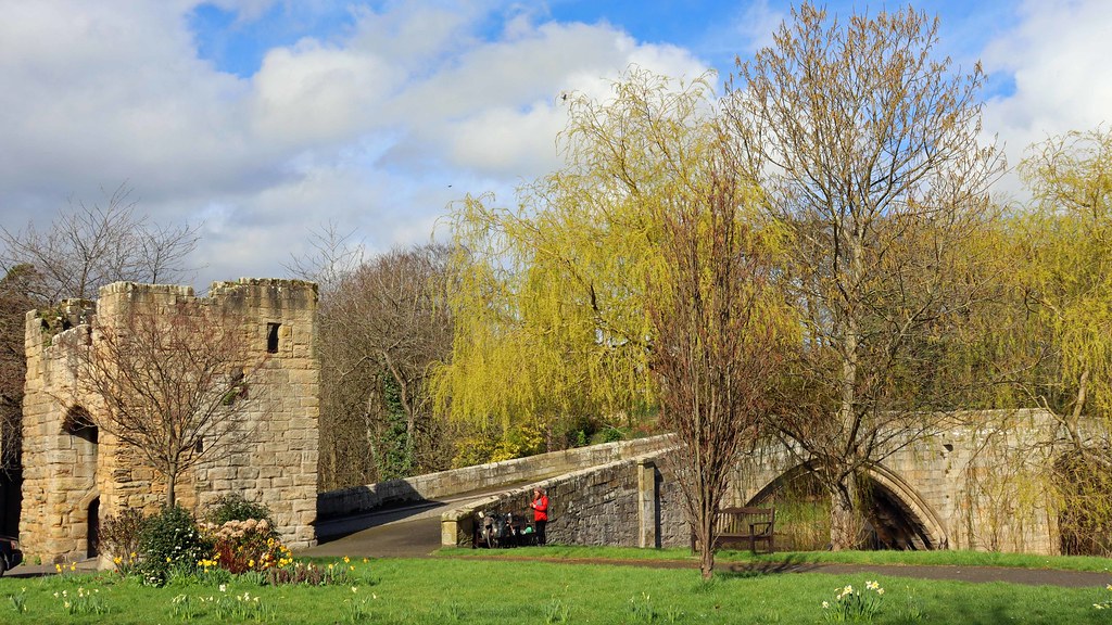 Warkworth bridge in spring