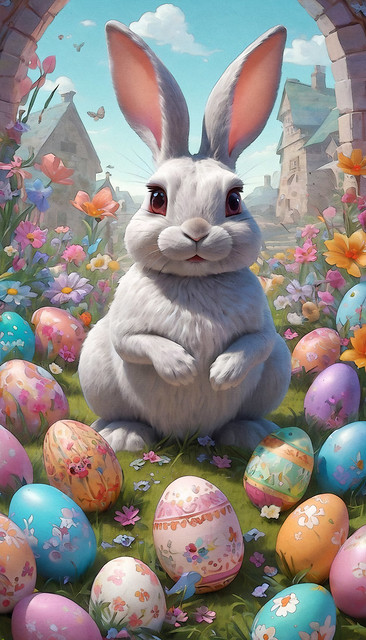 Easter Bunny With Eggs
