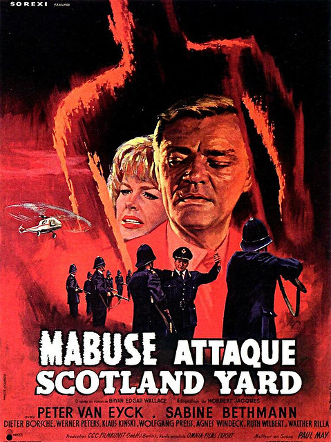 Scotland Yard Jagt Dr. Mabuse aka Mabuse attaque Scotland Yard French Movie poster by Jean Mascii