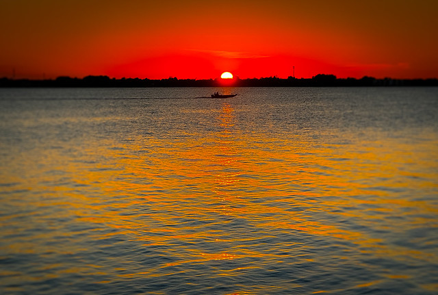 Sunset over the Indian River Lagoon - Melbourne Beach FL
