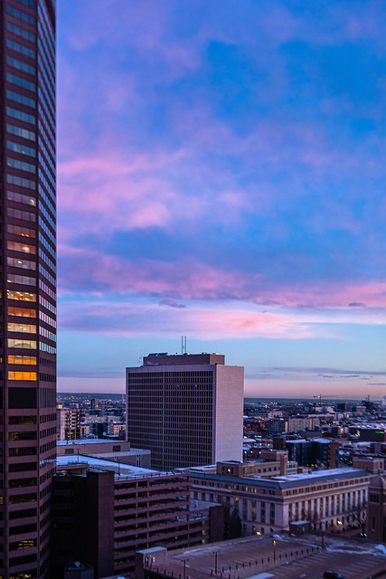 Epic Sunrise in Downtown Denver