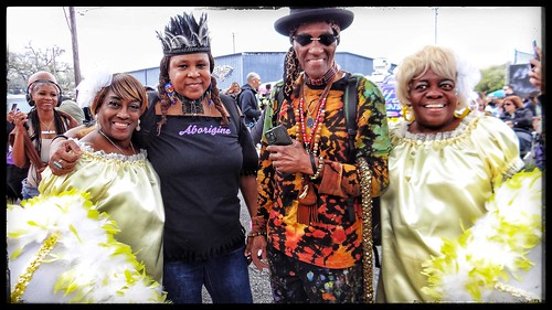Gaynielle Neville and Cyril Neville with the Baby Dolls on Uptown Super Sunday 2024. Photo by MJ Mastrogiovanni.