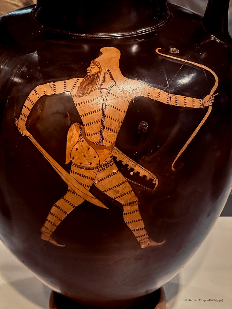 Greek amphora with a Persian warrior
