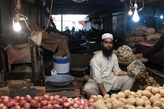 Muslim market. Bhopal. Inde.
