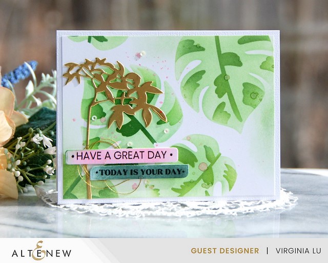 Altenew-One-Go Birthday Greetings-Modern Monteras Stencil-Archways Die Set