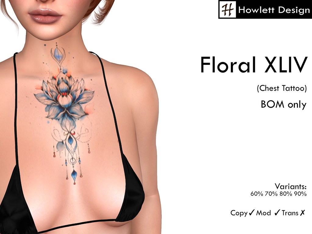 [HDesign] Floral XLIV (Chest Tattoo)