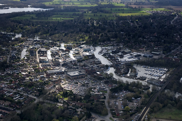 Hoveton & Wroxham aerial image today - Norfolk Broads