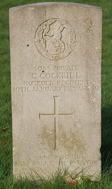 C. Cockrill, Norfolk Regiment, 1915, War Grave, Aylesbury