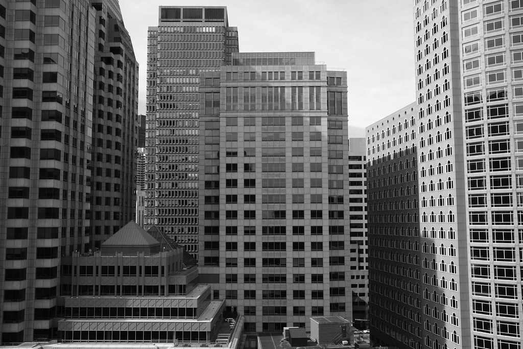 Boston Financial district B&W
