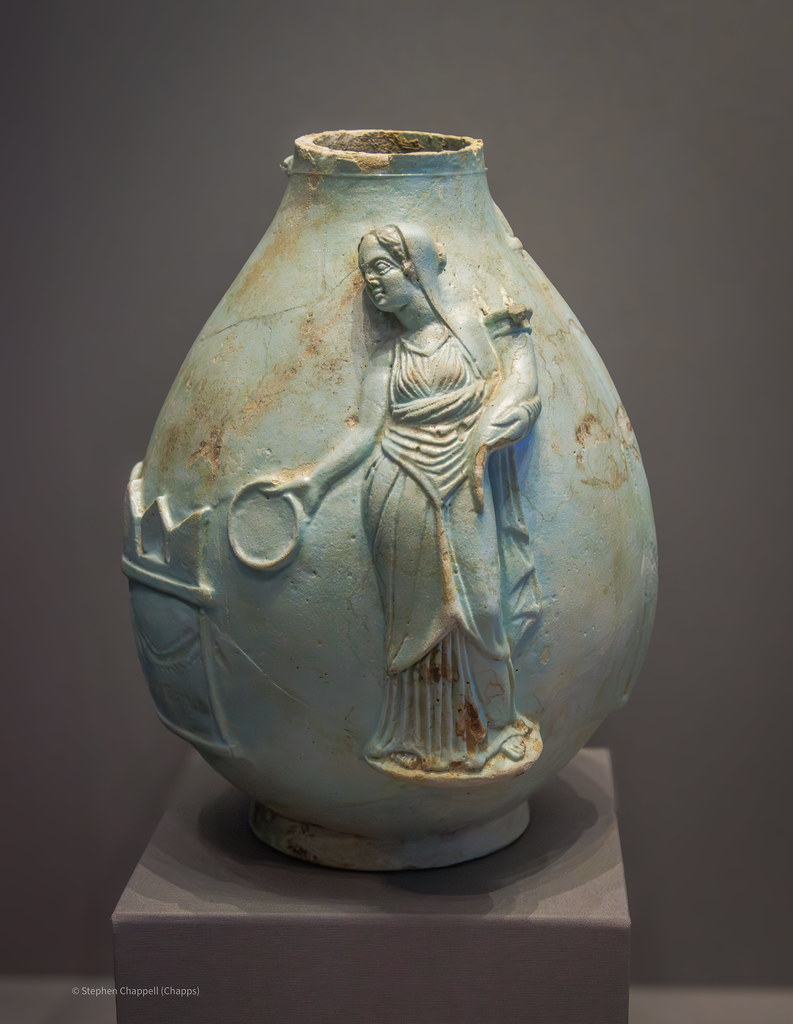 Fragmentary oinochoe (pitcher) depicting the Ptolemaic queen of Egypt, Berenike II