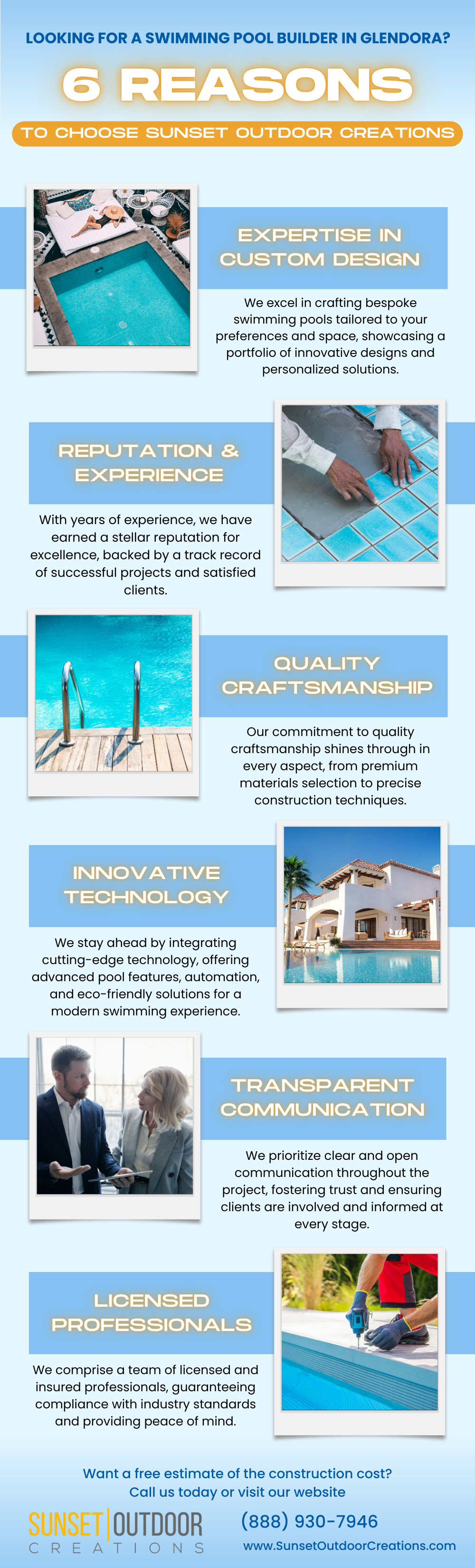 Swimming Pool Builder in Glendora * Call (888) 930-7946 | Sunset Outdoor Creations