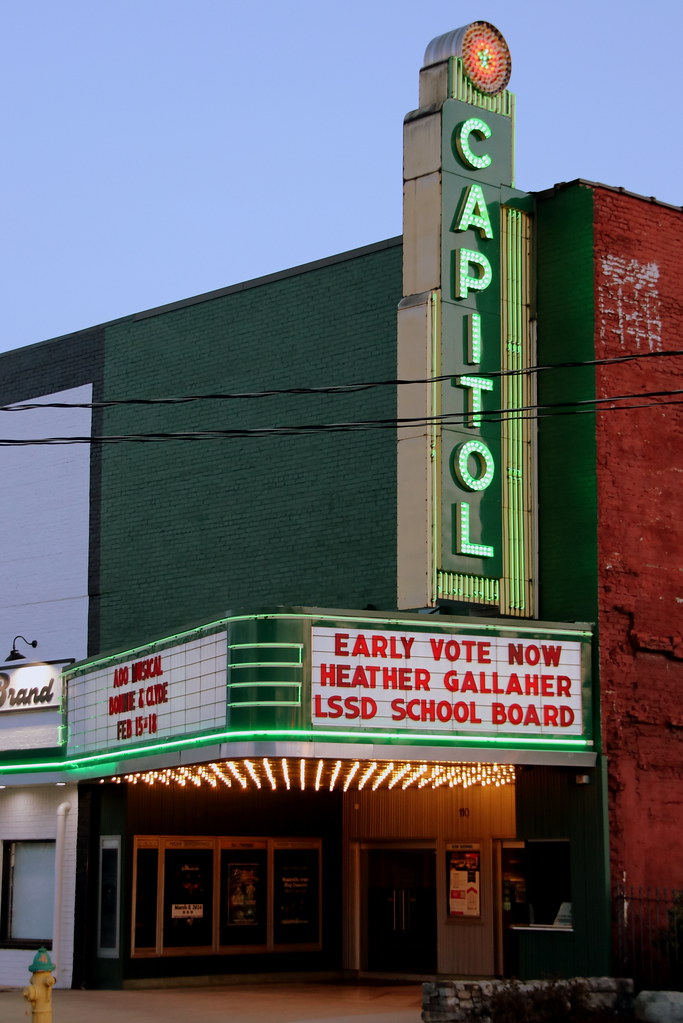 Capitol Theater sign at dusk - Lebanon, TN