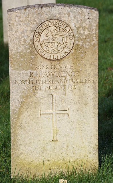 R. Lawrence, Northumberland Fusiliers, 1915, War Grave, Aylesbury