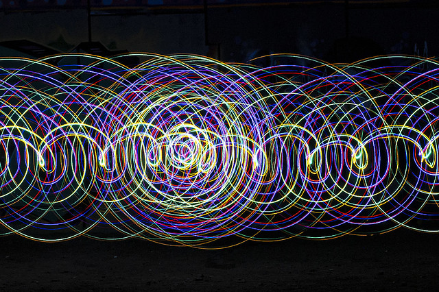 Colourful circels with lightpainting