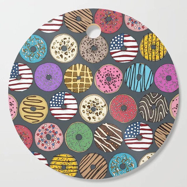 american donuts gray society6 cutting board