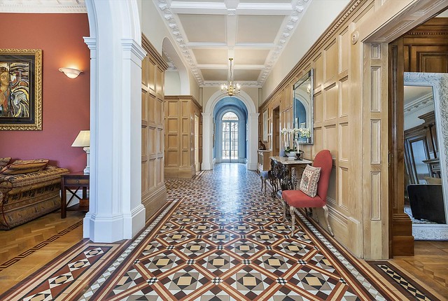 UK mansion hallway foyer wainscoting