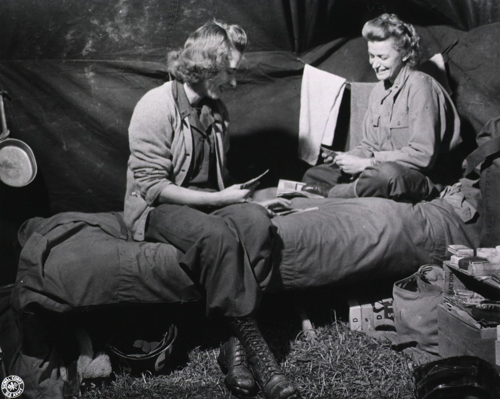 Army Nurses Relax by Playing Cards