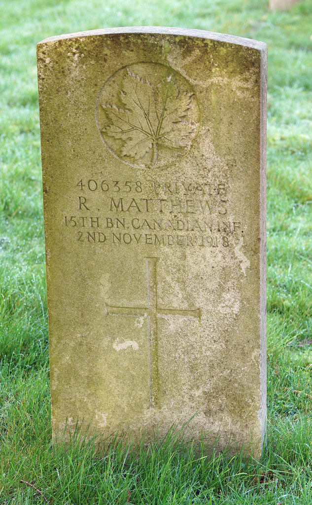 R. Matthews, Canadian Infantry, 1918, War Grave, Aylesbury