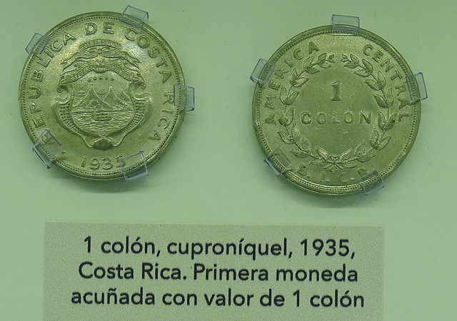 1935 Museo de Banco Central san José de Costa Rica 1 colon acuñado