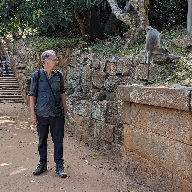 John + Monkey - Day Trip to Mihintale Peak - Anuradhapura, Sri Lanka