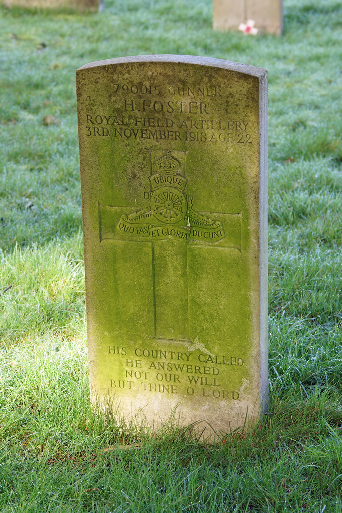 H. Foster, Royal Field Artillery, 1918, War Grave, Aylesbury