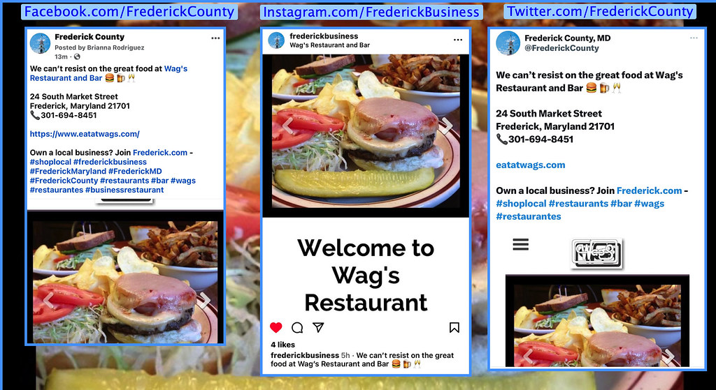 Wags Restaurant Social Media Post Collage