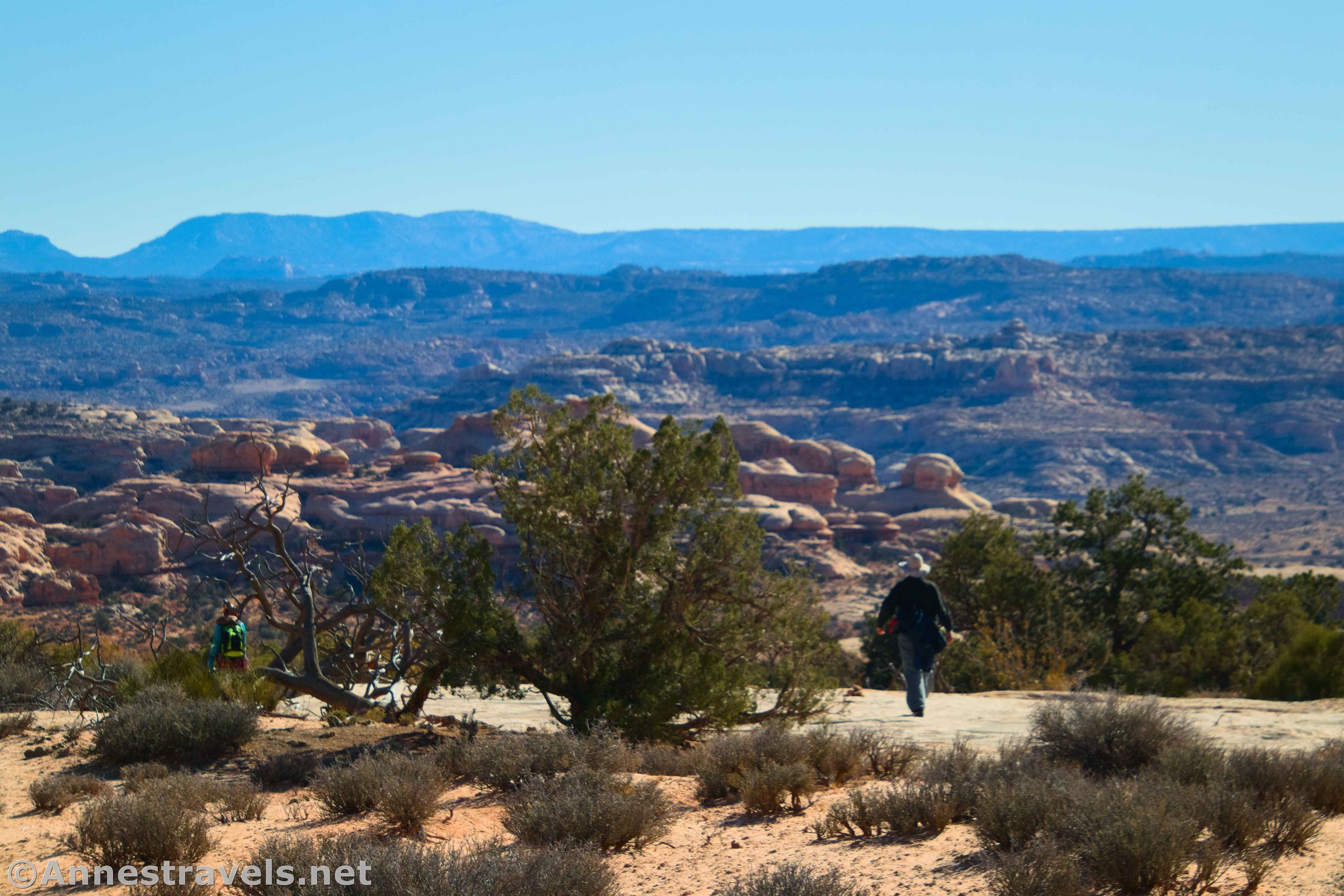 Hiking down the Fins Trail, Maze District of Canyonlands National Park, Utah