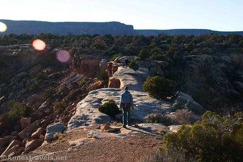 About to cross the China Neck (this was from our hike back that evening) on the Golden Stairs Trail, Maze District of Canyonlands National Park, Utah