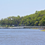 Lake Henderson Scene, Inverness Pier and boat dock at Wallace Brooks Park as seen from Liberty Park.
