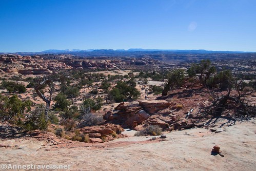 A blurry photo of the views from the Fins Trail, Maze District of Canyonlands National Park, Utah