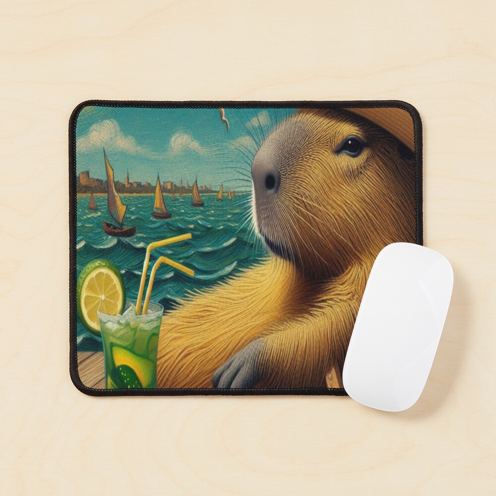 Capybara junto al mar: Relájate con un cóctel en la playa