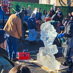 Carving Ice At the Port Jefferson Ice Festival.