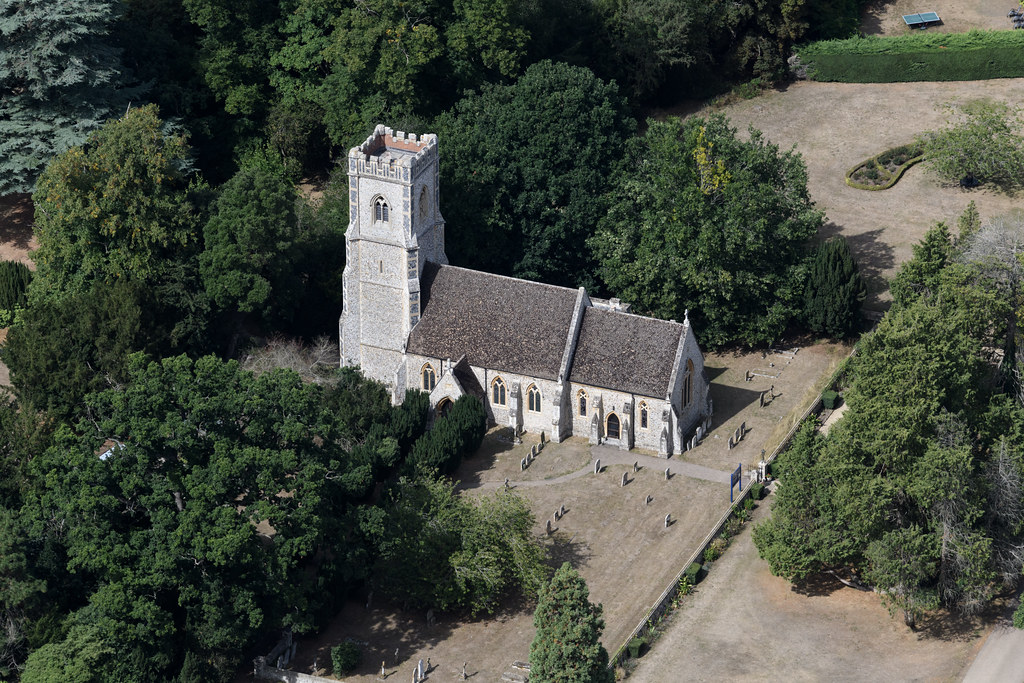 Culford aerial image - St Mary's Church