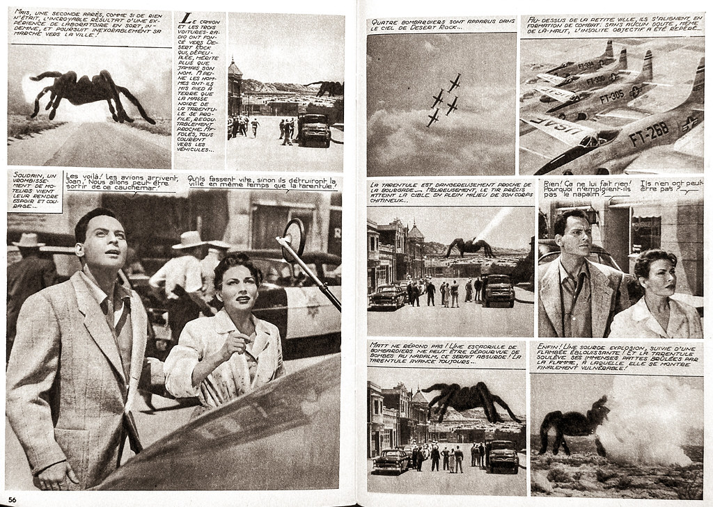“Tarantula” (Universal Pictures, 1955) in “Star-Cine Cosmos,” French Photo Novel No. 18, June 2, 1962. Final scenes.