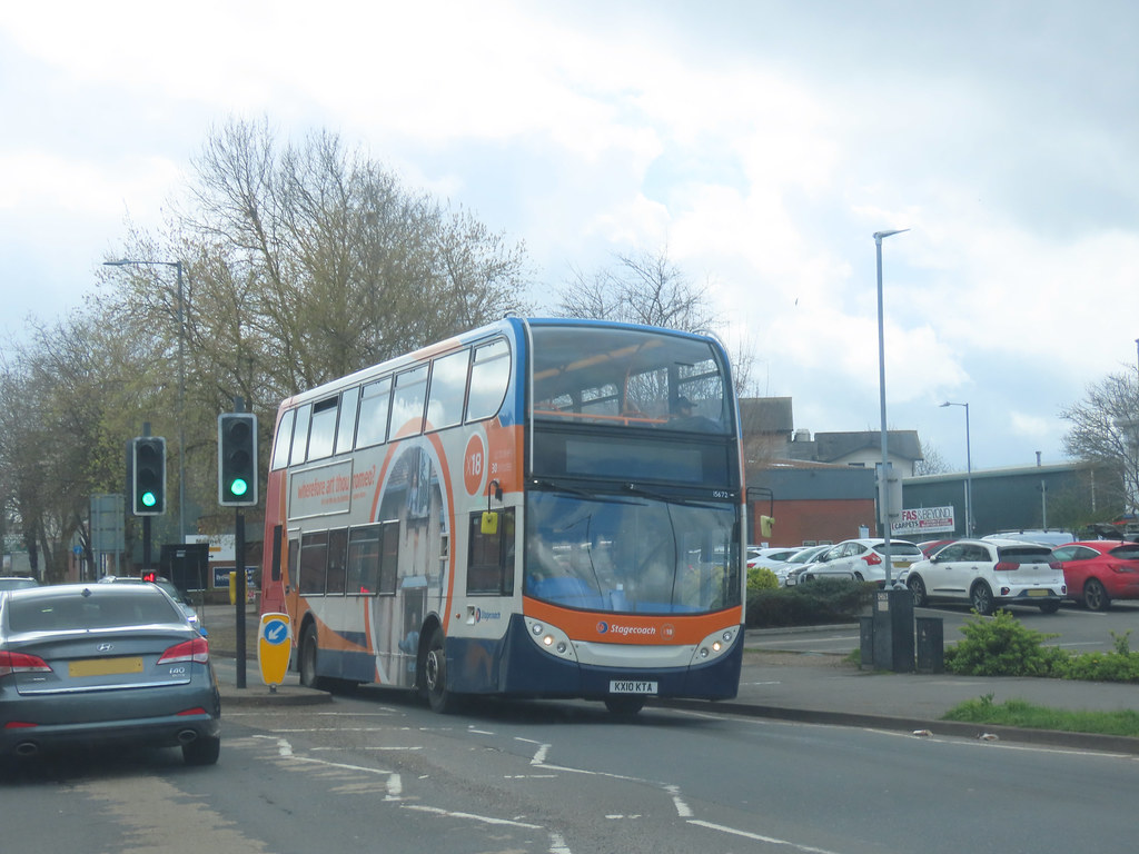 Stagecoach X18 bus on Birmingham Road, Stratford-upon-Avon