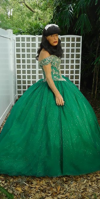 emerald Fiesta quinceanera gown