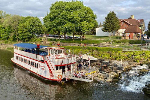 May 20, 2023: The "Bavarian Belle" docked at Frankenmuth, Michigan We&#039;re in Frankenmuth, Michigan; the &lt;i&gt;Bavarian Belle&lt;/i&gt; is boarding passengers for its 6:30 PM tour, and I&#039;m rushing across the bridge toward the dock at the north end of the RiverPlace Shops complex before I get left behind. Built in 1981, this charming Victorian-style paddlewheel steamer plied the Mississippi for nearly 20 years before its purchase and restoration by its present owners. Nowadays, it offers pleasant 45-minute sightseeing cruises along the Cass River to summer-season visitors to Michigan&#039;s &amp;quot;Little Bavaria&amp;quot;.