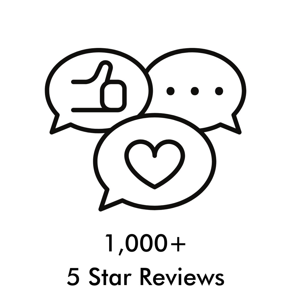 1,000+ 5 Star Reviews
