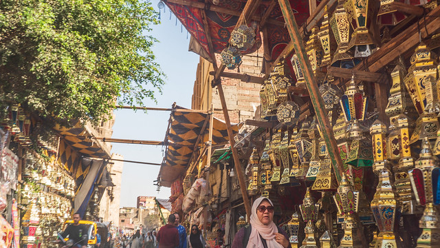 Ramadan Lanterns for sale outside Cairo's Bab Zuweila