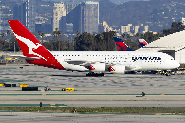 Qantas Airbus A380 VH-OQI at Los Angeles Airport LAX/KLAX