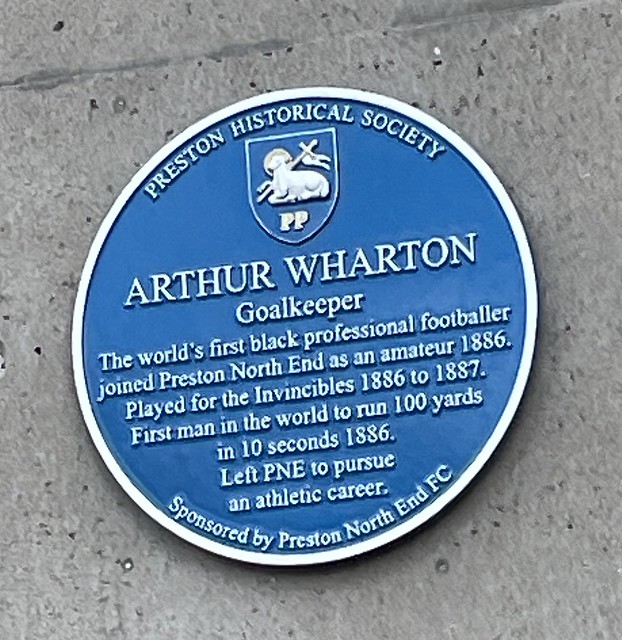 Plaque to commemorate the first black professional player.
