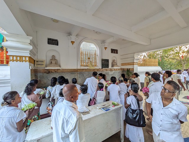 Pilgrims at the Sacred Jaya Sri Maha Bodhi Tree - Anuradhapura, Sri Lanka