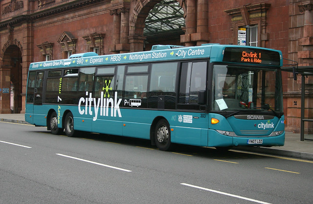 [Nottingham City Transport] 303 (YN07 LDZ) in Nottingham on service 1 - John Carter