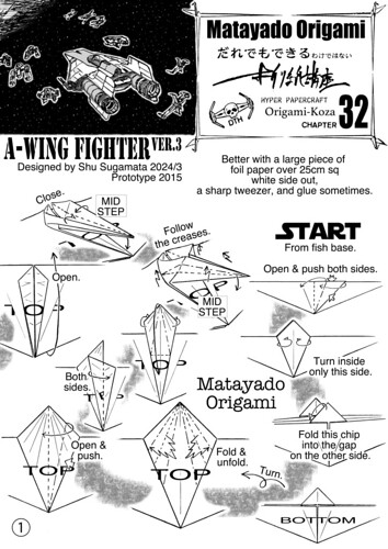 A-wing fighter origami Ver.3 diagram