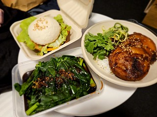 Beyond Baoger, Eggplant Bowl, and Greens from BellyBao
