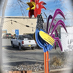 46-47 Alleluia-Doodle-Do Photo-a-day Lent Calendar, 2024, for A Hobbling A Day. Crow forth your joy at the resurrection of Christ.

Artist Fredrick Prescott, American
Sculpture, Alleluia-Doodle-Do, Rooster, Kinetic, Elephant, Powder Coat, Black, Blue, Red, Yellow, Orange, Purple
